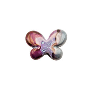 Componenti in Ceramica Greca Farfalla Bicolore Viola e Grigio 15x23x7mm (CRG013-999-VG)