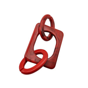 Componenti in Resina Rosso Rettangolo 29x39mm e Ovali 20x29mm 3 pezzi (CPRS949-002)