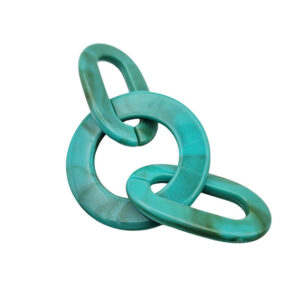 Componenti in Resina Verde Tiffany Rondella 40mm e Ovali 21x37mm 3 pezzi (CPRS948-001)