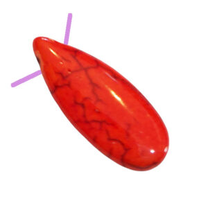 Pietre di Aulite Gocce con Foro Laterale Rosso 10x24mm (PTAU006-078R)