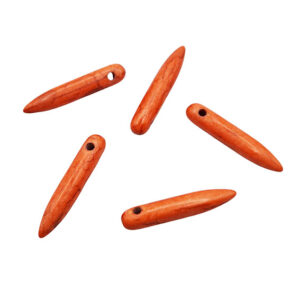 Pietre di Aulite Pugnali con Foro Laterale Arancio 5x25mm (PTAU023-031)