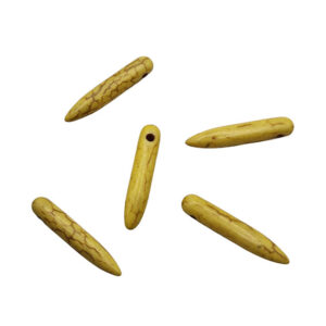 Pietre di Aulite Pugnali con Foro Laterale Giallo 5x25mm (PTAU009-041)