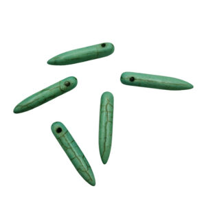 Pietre di Aulite Pugnali con Foro Laterale Verde 5x25mm (PTAU004-052)