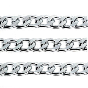 Catena in Alluminio Modello Piatto Groumette Silver 12x17mm