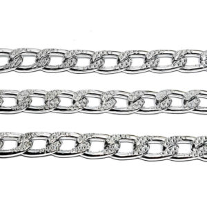 Catena in Alluminio Groumette Diamant Silver 6x8mm