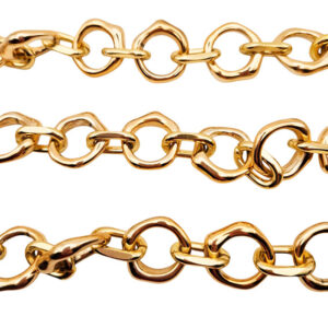Catena in Resina con doppi Anelli Apribili Oro 25mm e 14x21mm