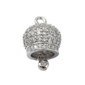 Ciondoli in Ottone Campanelle Capri su Base Argento Con Zirconi 11x16mm