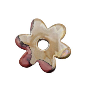 Componente di Ceramica Greca Fiore Beige con Sfumature Rosa 48,5mm (CRG1064-048)