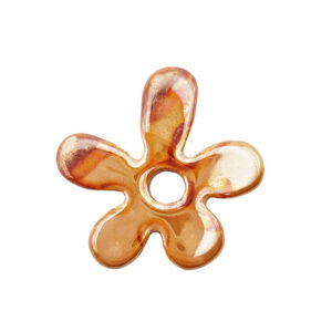 Componente di Ceramica Greca Fiore Irregolare Arancio 30mm (CRG116-999AR)
