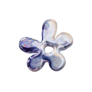 Componente di Ceramica Greca Fiore Irregolare Azzurro 30mm (CRG116-999AZ)