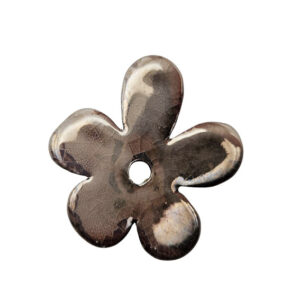 Componente di Ceramica Greca Fiore Irregolare Grigio 50mm (CRG1034-003)