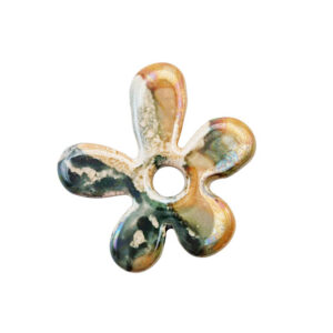 Componente di Ceramica Greca Fiore Irregolare Verde Arancio 30mm (CRG116-999VA) (Copia)