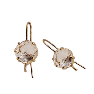 Monachelle in Ottone su Base Oro Con Pietra in Vetro Bianco da 10mm (MNOT084-BN)