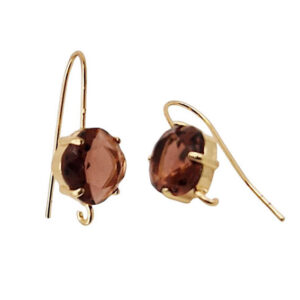 Monachelle in Ottone su Base Oro Con Pietra in Vetro Burgundy da 10mm (MNOT084-BG)