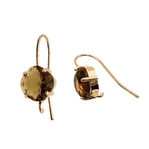 Monachelle in Ottone su Base Oro Con Pietra in Vetro Marrone da 10mm (MNOT084-MR)