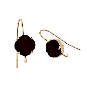 Monachelle in Ottone su Base Oro Con Pietra in Vetro Nero da 10mm (MNOT084-NR)