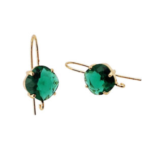 Monachelle in Ottone su Base Oro Con Pietra in Vetro Smeraldo da 10mm (MNOT084-SM)