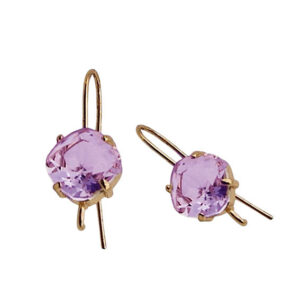 Monachelle in Ottone su Base Oro Con Pietra in Vetro Viola da 10mm (MNOT084-VL)
