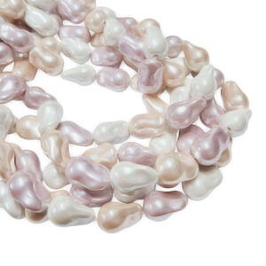 Perle di Maiorca Bianche Rosa e Crema Tipo Gocce 11x15mm Circa (PRMC-GC02)