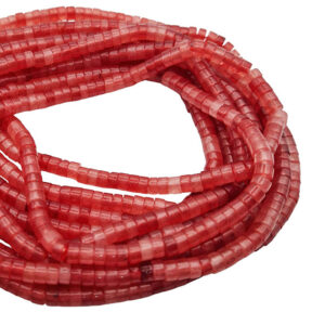 Pietre Rondelle di Agata Striate Color Rosa Scuro 2,5x5mm (PTAG102)