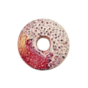 Rondelle di Ceramica Greca Martellata Fucsia con Sfumature Rosa 44mm (CRG445-3083)