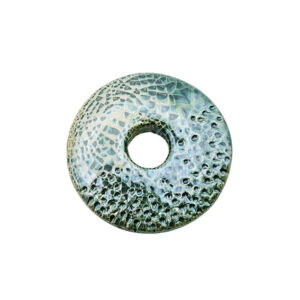 Rondelle di Ceramica Greca Martellata Verde Mare con Sfumature Lime 44mm (CRG445-3112)