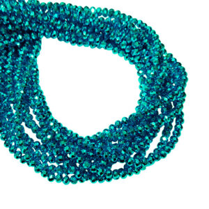 Rondelle in Vetro Tonalità Azzurro Brillante 3x4mm (CPLB08)