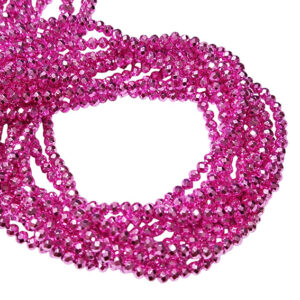 Rondelle in Vetro Tonalità Fucsia Brillante 3x4mm (CPLB06)