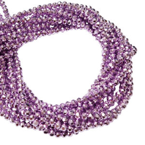 Rondelle in Vetro Tonalità Lilla Brillante 3x4mm (CPLB10)