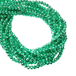 Rondelle in Vetro Tonalità Verde Tiffany Brillante 3x4mm (CPLB09)