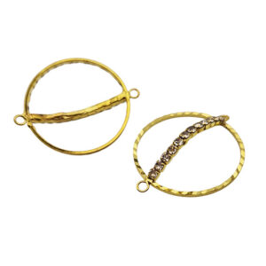 Componenti in Ottone Distanziatori su base Oro e centrale in Strass 30mm
