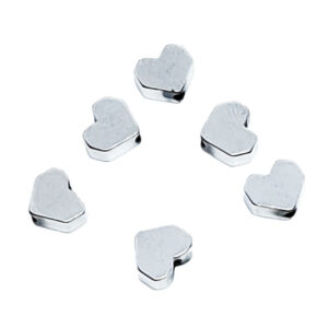 Ematite a Pezzi Modello Cuori Squadrati Argento 5x6mm (EMCR008-A)