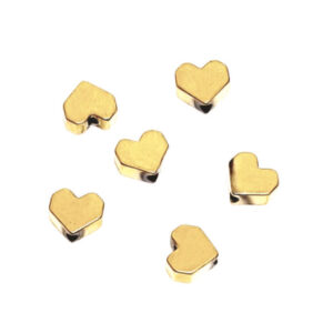 Ematite a Pezzi Modello Cuori Squadrati Oro 5x6mm (EMCR008-O)