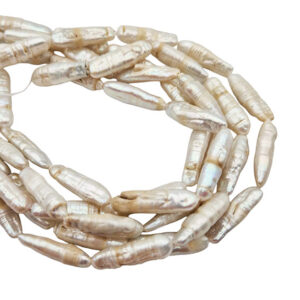 Perle di Fiume Scaramazzate Naturali  Longhette 8x25mm circa (PRFBR082)