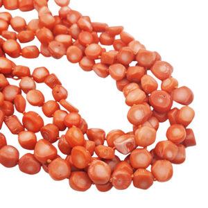 Pietre di Corallo di Bamboo Naturale Arancio Piatto circa 10mm