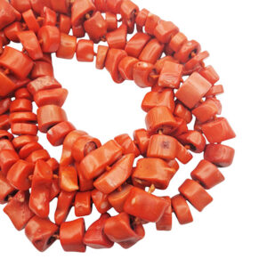 Pietre di Corallo di Bamboo Naturale Arancio con foro Passante Centrale Variabile 5x15mm a 10x15mm