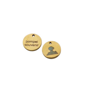 Finali in Acciaio Ciondoli Souvenir Pompei Oro 8mm (FNAC029)