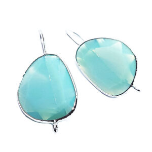 Monachelle in Ottone con Pietre Occhi di Gatto Tiffany 21x26mm