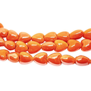 Pietre in Ceramica a Forma di Cuore Arancio 12mm (PTRCR015-AR)