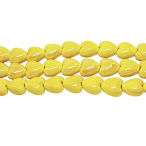 Pietre in Ceramica a Forma di Cuore Giallo 12mm (PTRCR015-GL)