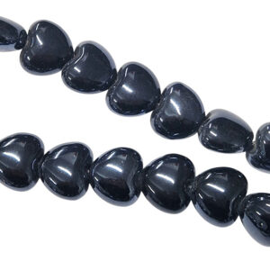 Pietre in Ceramica a Forma di Cuore Nero AB 15mm (PTRCR014-NA)