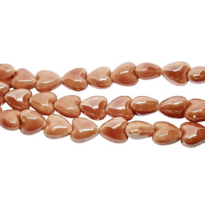 Pietre in Ceramica a Forma di Cuore Rosa Scuro 12mm (PTRCR015-RC)