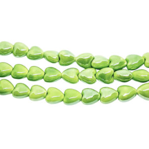 Pietre in Ceramica a Forma di Cuore Verde 12mm (PTRCR015-VD)