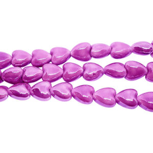 Pietre in Ceramica a Forma di Cuore Viola 12mm (PTRCR015-VL)