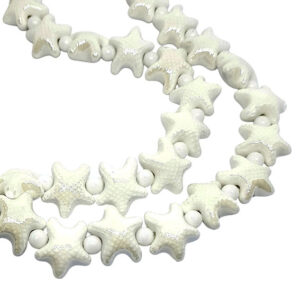Pietre in Ceramica a Forma di Stella 20mm Bianche