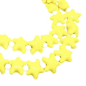 Pietre in Ceramica a Forma di Stella 20mm Giallo