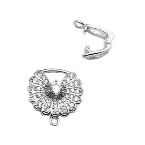 Chiusure in Ottone con Colore Argento Zirconi 16x27mm (CHSOT062-S)