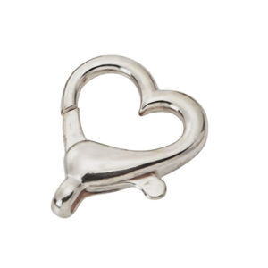 Chiusure in Ottone Moschettone Cuore Argento 22x26mm (CHMT056-S)