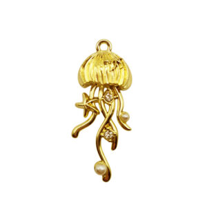 Ciondoli in Ottone Medusa su base Oro 14,5x35mm (CNOT227-O)