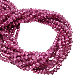 Cipollotti in Vetro Rosa Scuro Crystal Brillante AB 3x4mm (CPL207AB)